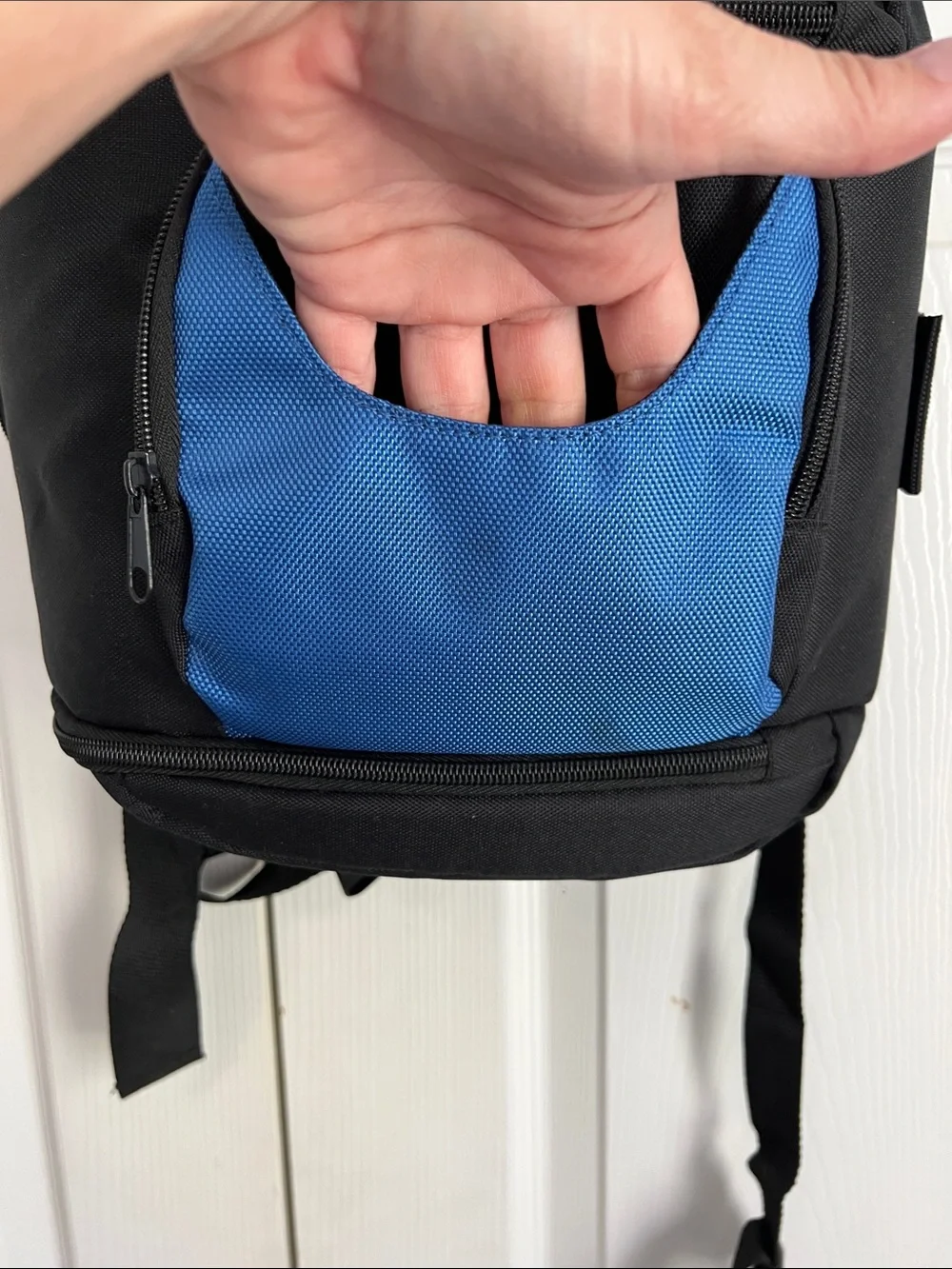 Men's Blue and Black Travel Backpack